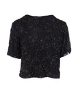 Top manches courtes tulle/sequins noir Antonello Serio
