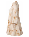 Robe courte imprimé floral beige