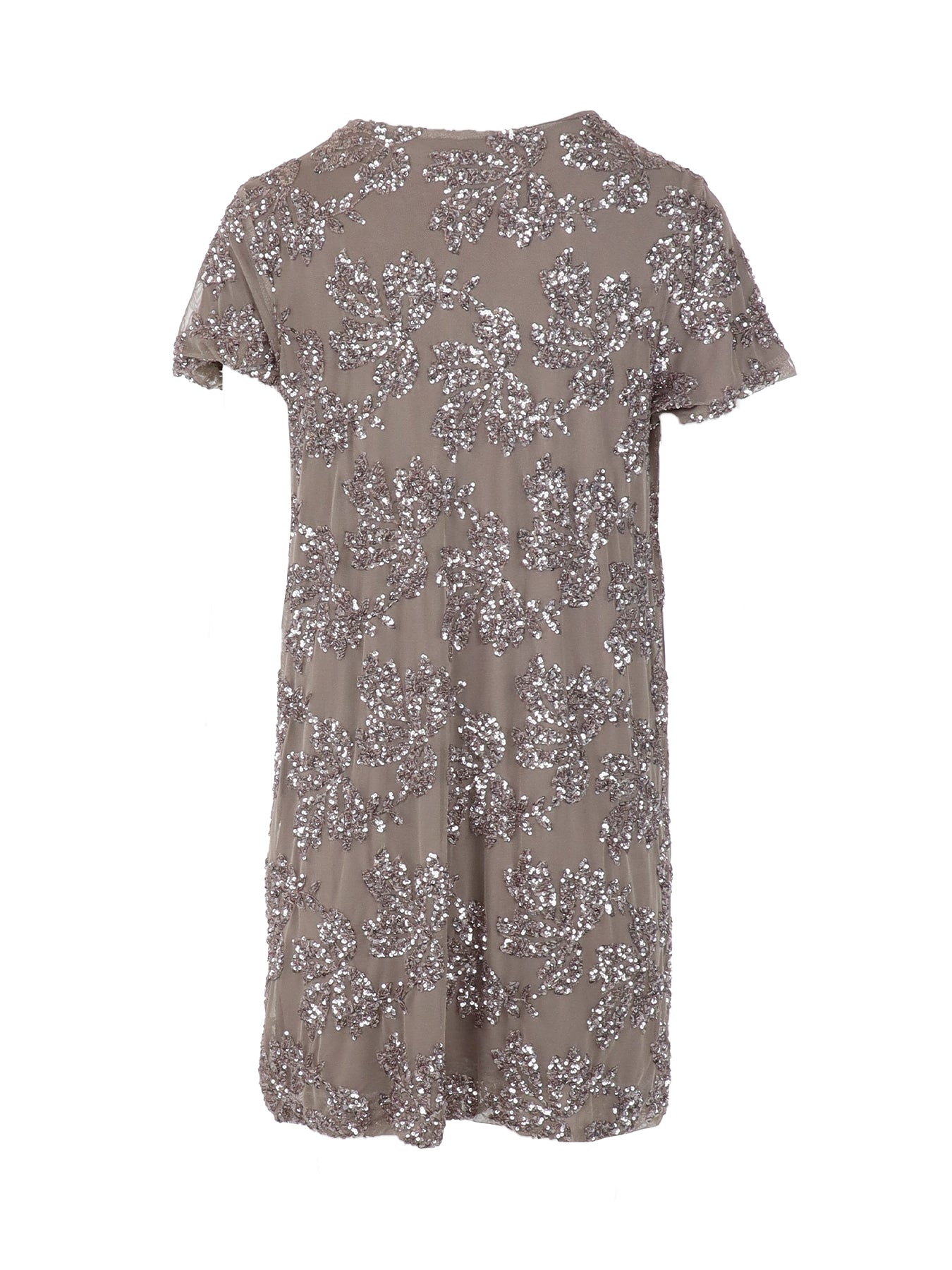 Robe tulle/sequins taupe Antonello Serio