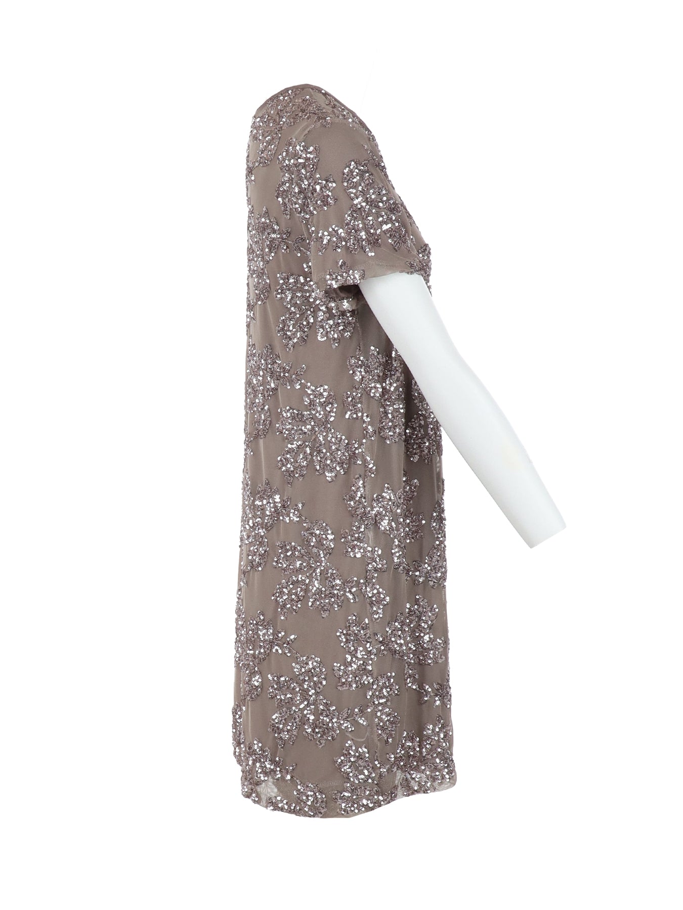 Robe tulle/sequins taupe Antonello Serio
