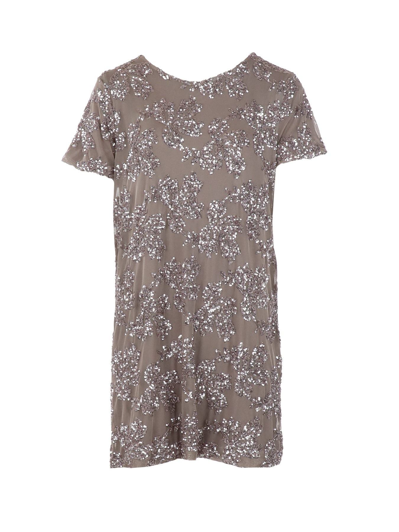 Robe tulle/sequins taupe Antonello Serio