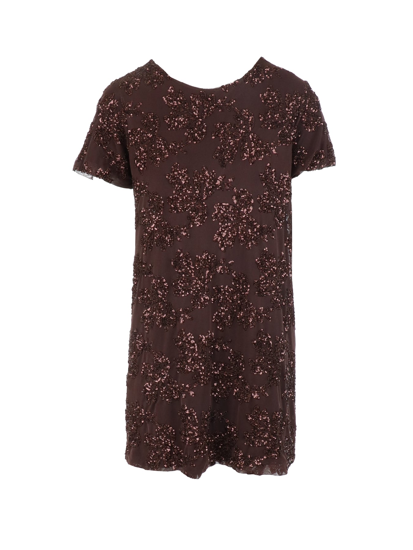 Robe tulle/sequins choco Antonello Serio