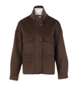 Blouson court toile de laine choco ATT