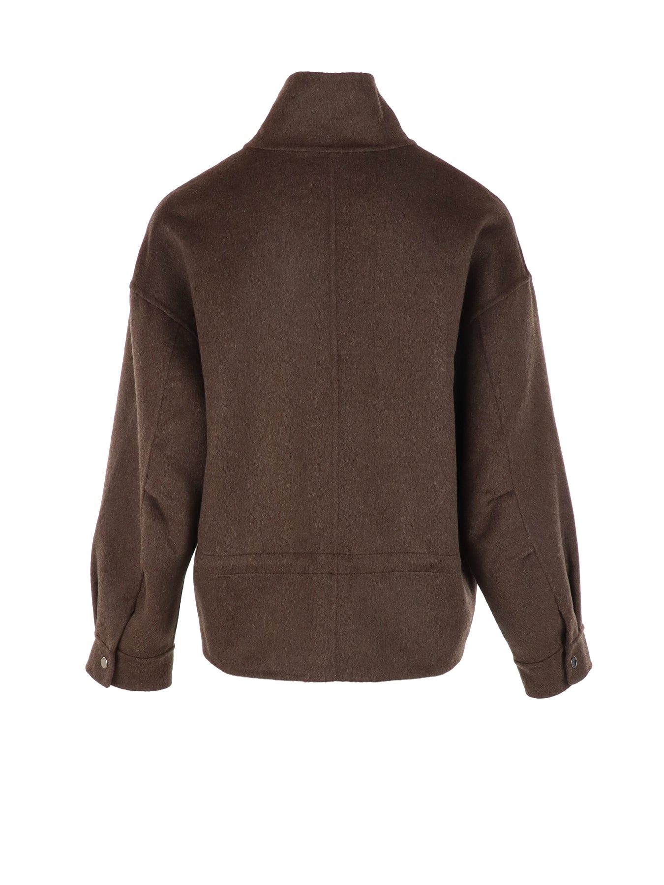 Blouson court toile de laine choco ATT