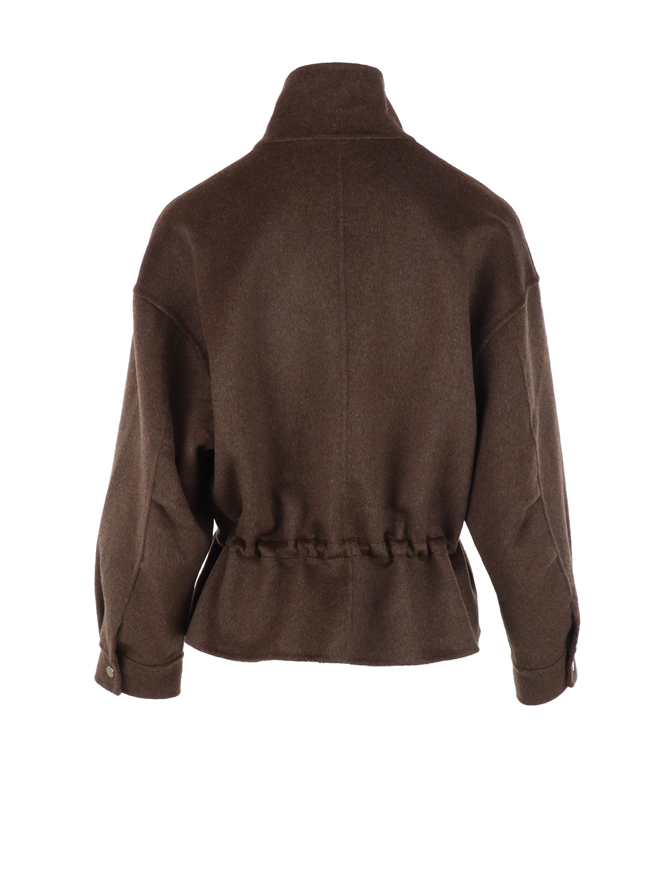 Blouson court toile de laine choco ATT