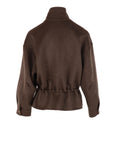 Blouson court toile de laine choco ATT