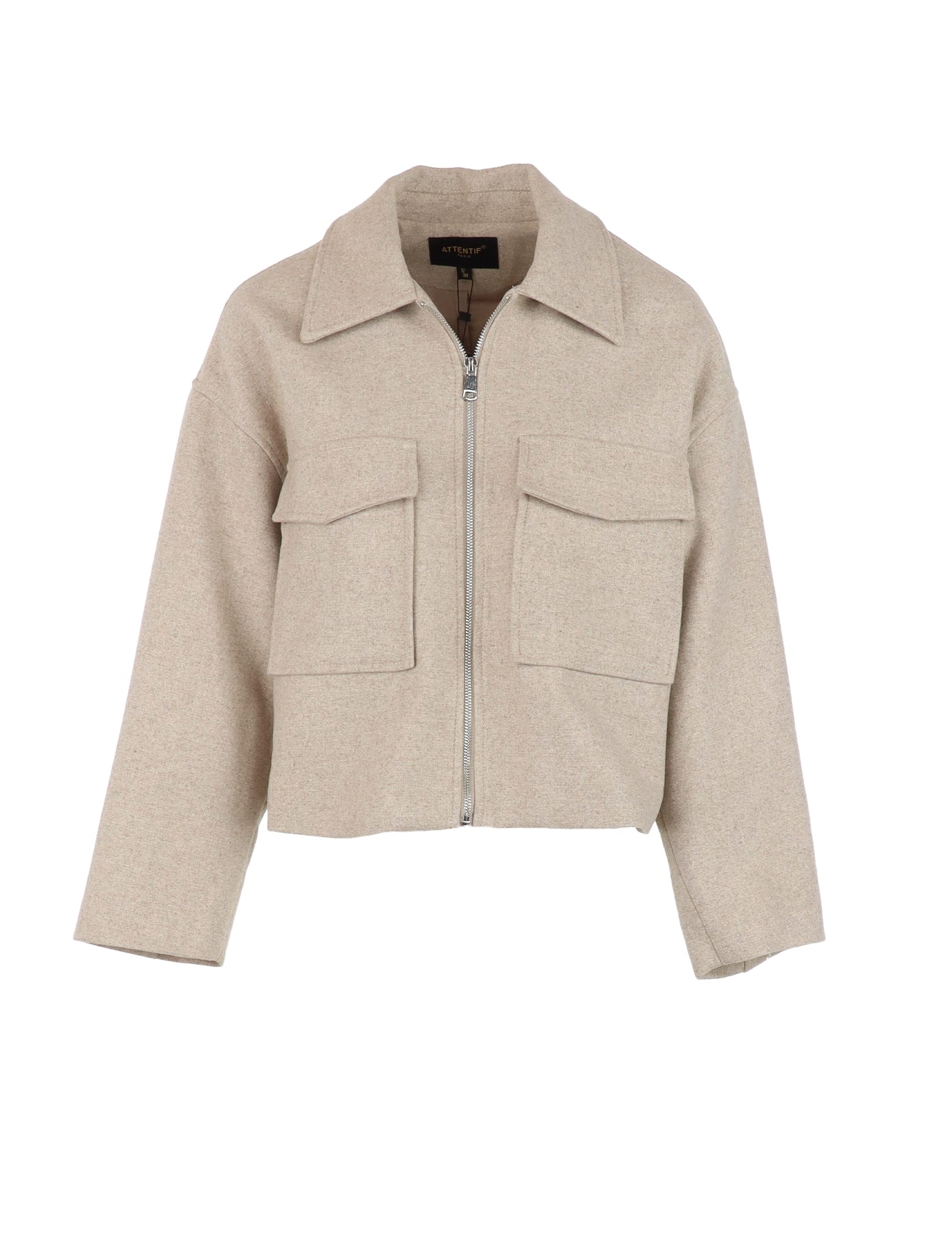 Blouson court toile de laine beige ATT
