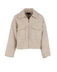 Blouson court toile de laine beige ATT