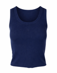 Navy blue fine knit tank top