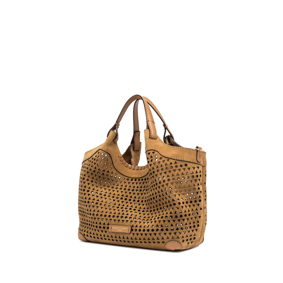 Gianni Chiarini DUA mittelgroße Handtasche. Erdnussbutter