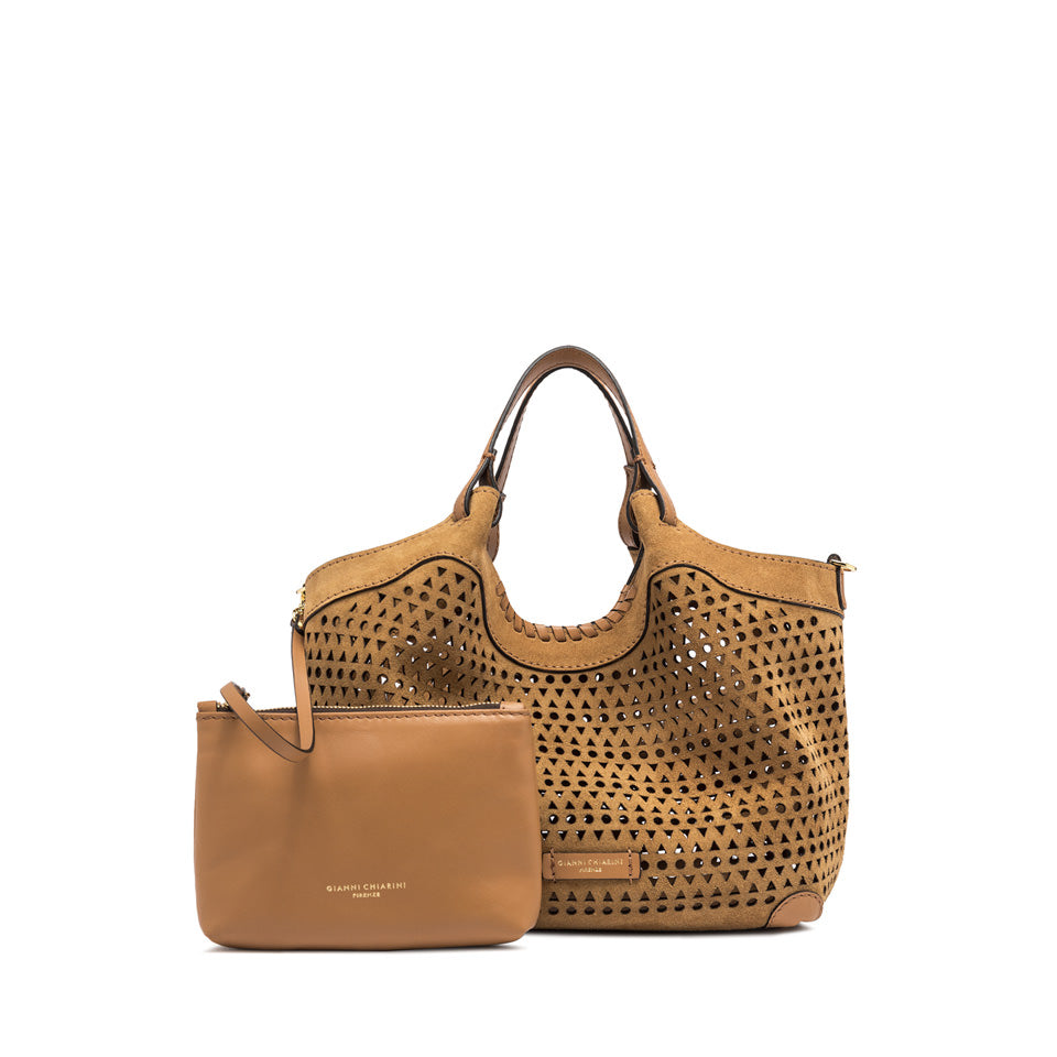 Gianni Chiarini DUA mittelgroße Handtasche. Erdnussbutter