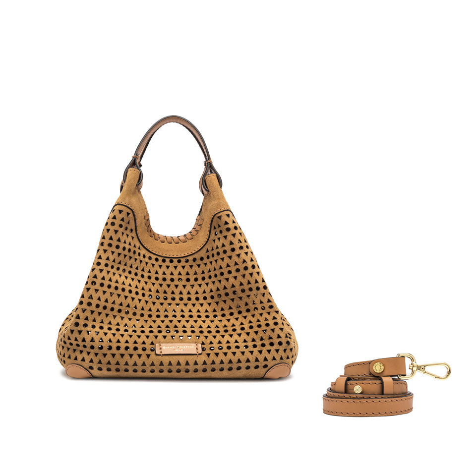 Gianni Chiarini DUA mittelgroße Handtasche. Erdnussbutter