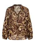 Blouse camel imprimée floral camel
