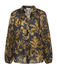 Blouse marine imprimée floral