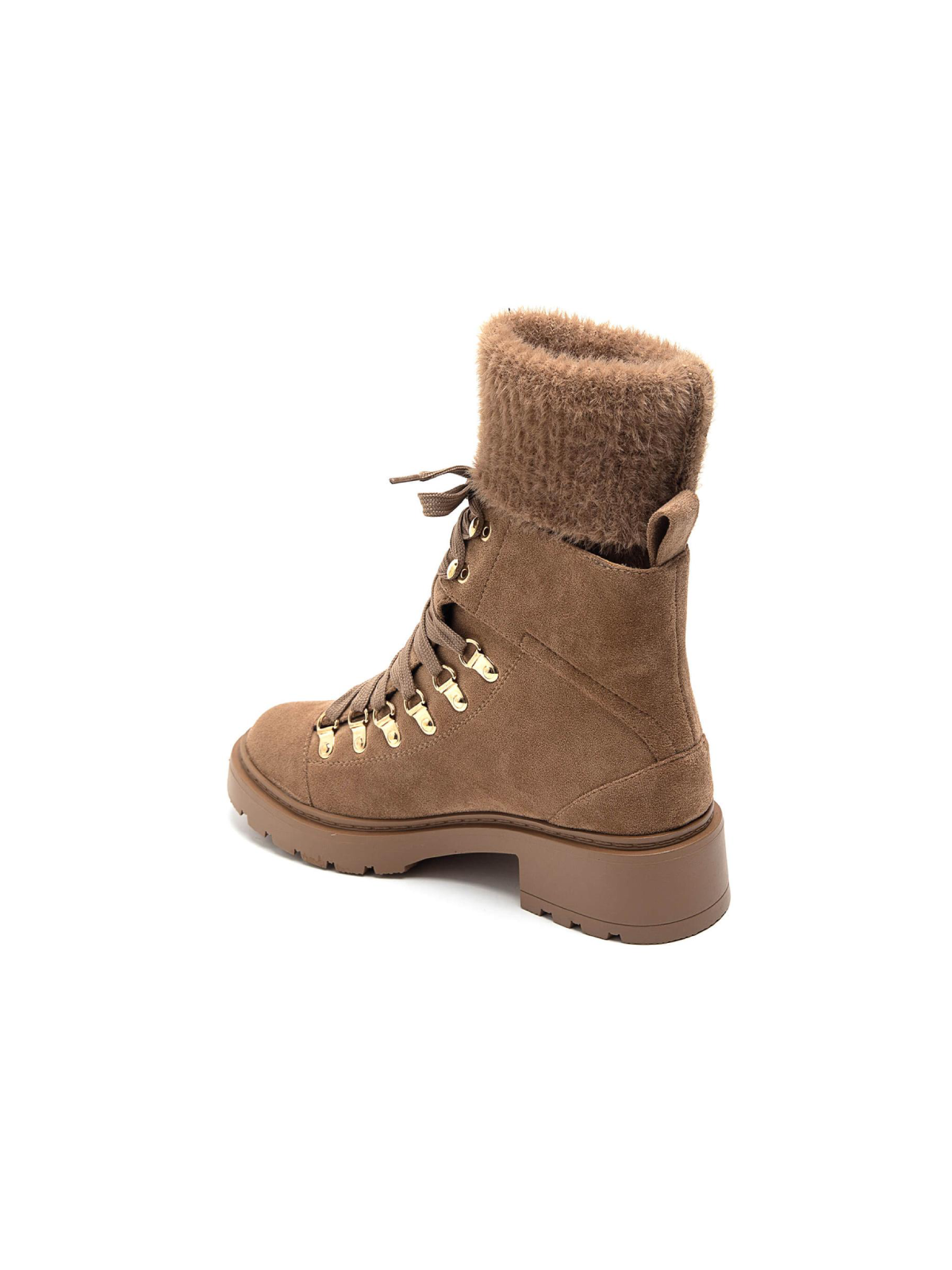 Bottine chaussette montante à lacet camel MARK