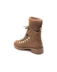 Bottine chaussette montante à lacet camel MARK
