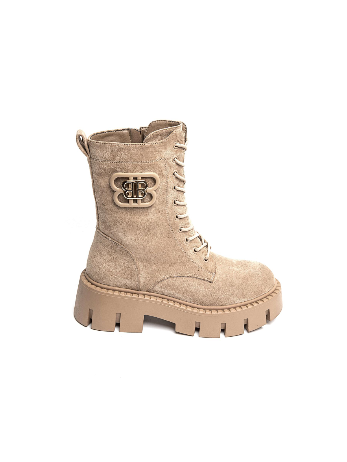 Bottines montantes à lacet beige MARK