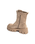 Bottines montantes à lacet beige MARK