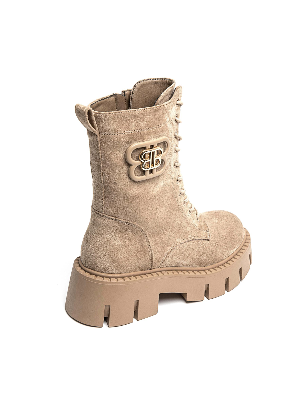 Bottines montantes à lacet beige MARK