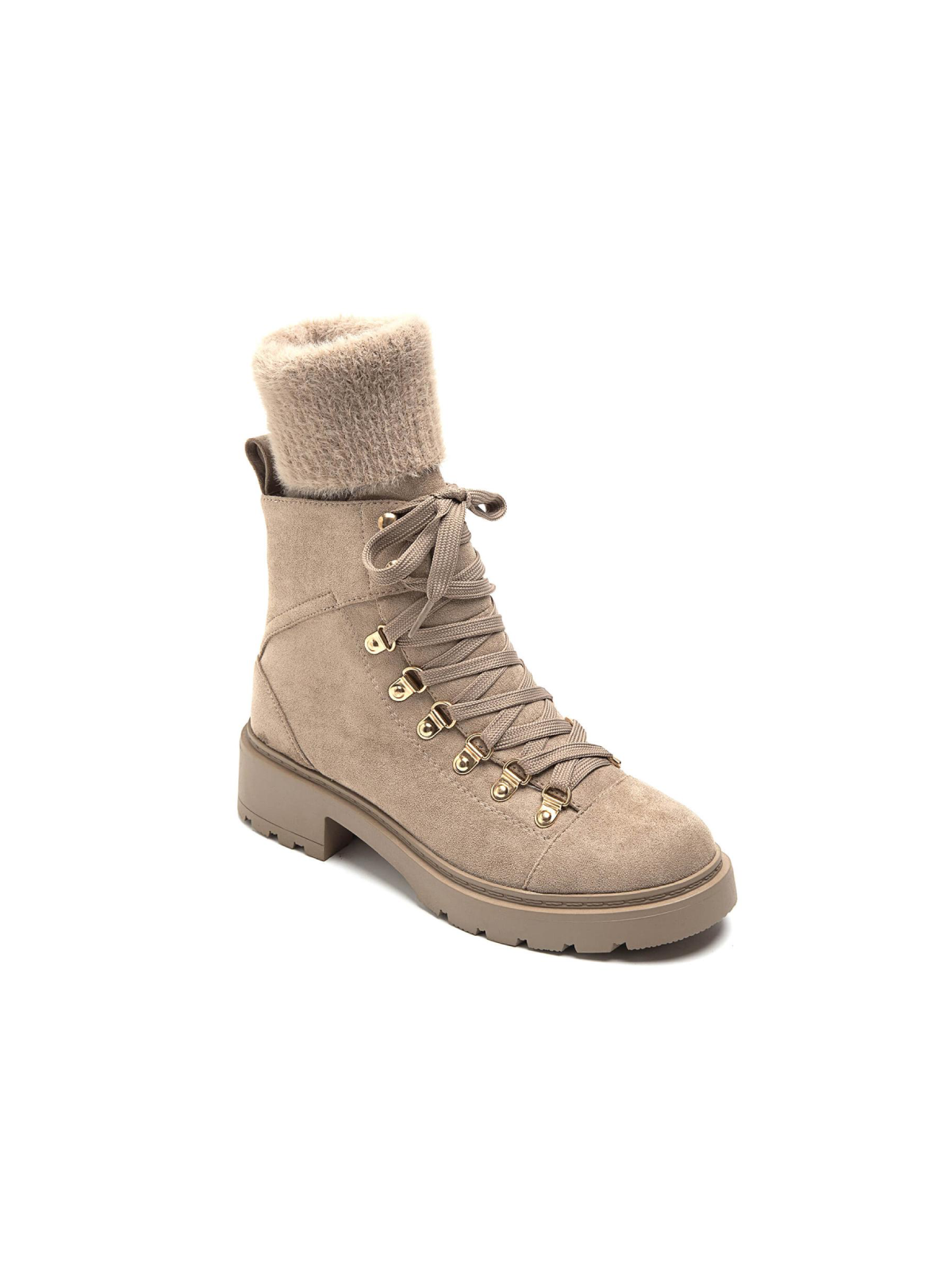 Bottine chaussette montante à lacet beige MARK