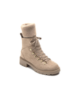 Bottine chaussette montante à lacet beige MARK