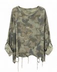 Sweat-shirt camouflage kaki
