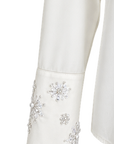 INTERDEE chemisier écru soie col sequins