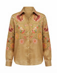 Chemisier floral ethnique beige