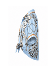 Blouse maillons bleu ciel camel