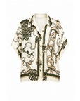 Blouse maillons écru kaki