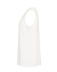 Top col V maille glacée blanc