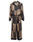 Chemise rayée brun/marine Noe