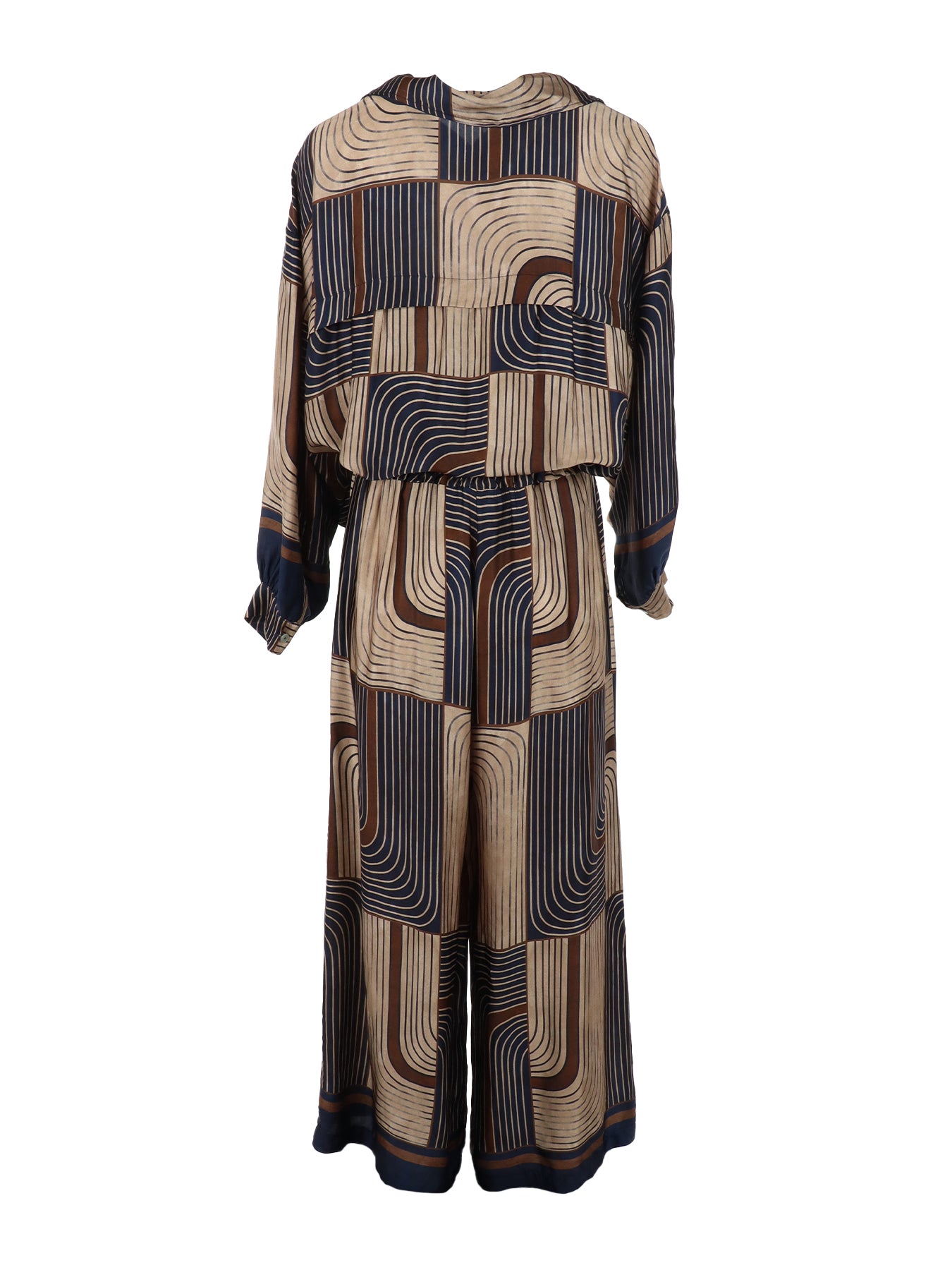 Chemise rayée brun/marine Noe