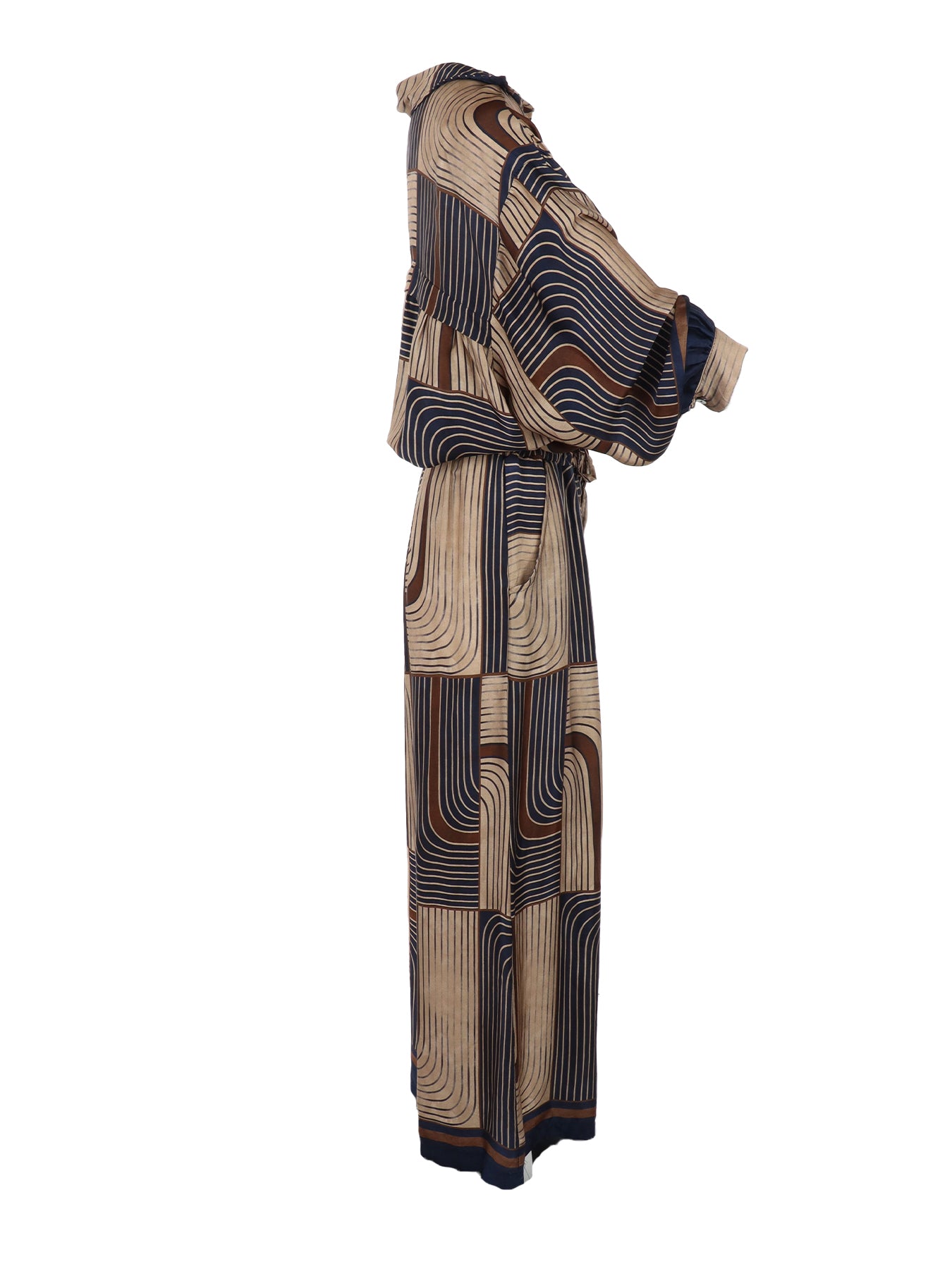 Chemise rayée brun/marine Noe