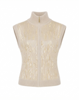 Interdee beige sequined turtleneck vest