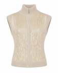 Schornsteinkragen-Weste Beige Pailletten Interdee