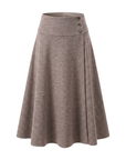 INTERDEE jupe taupe laine mi-longue