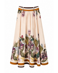 Jupe mi-longue fleurie