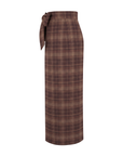 Jupe portefeuille tartan coffee