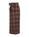 Jupe portefeuille tartan coffee