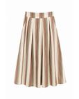 Jupe midi rayée kaki rouille