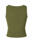 Khakifarbenes, feines, eisgestricktes Tanktop