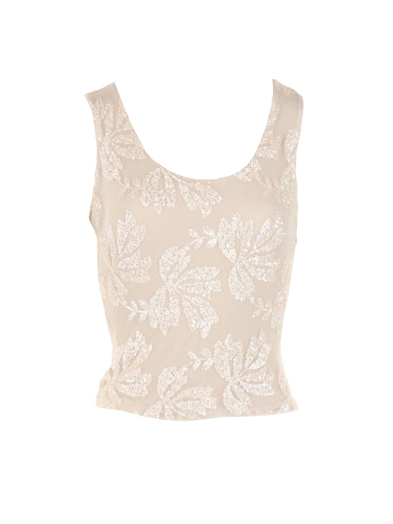 Top tulle/sequins beige Antonello Serio