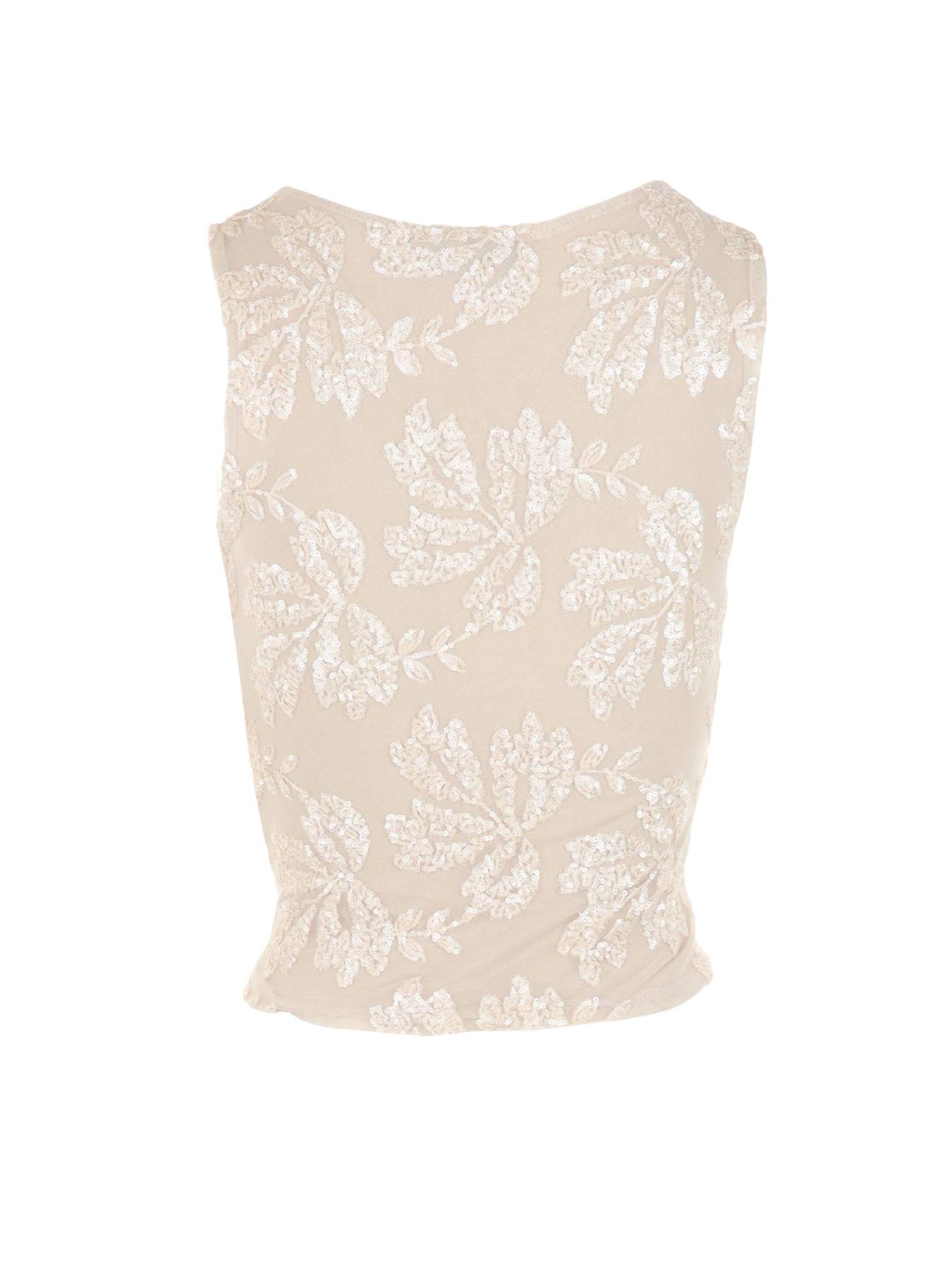 Top tulle/sequins beige Antonello Serio
