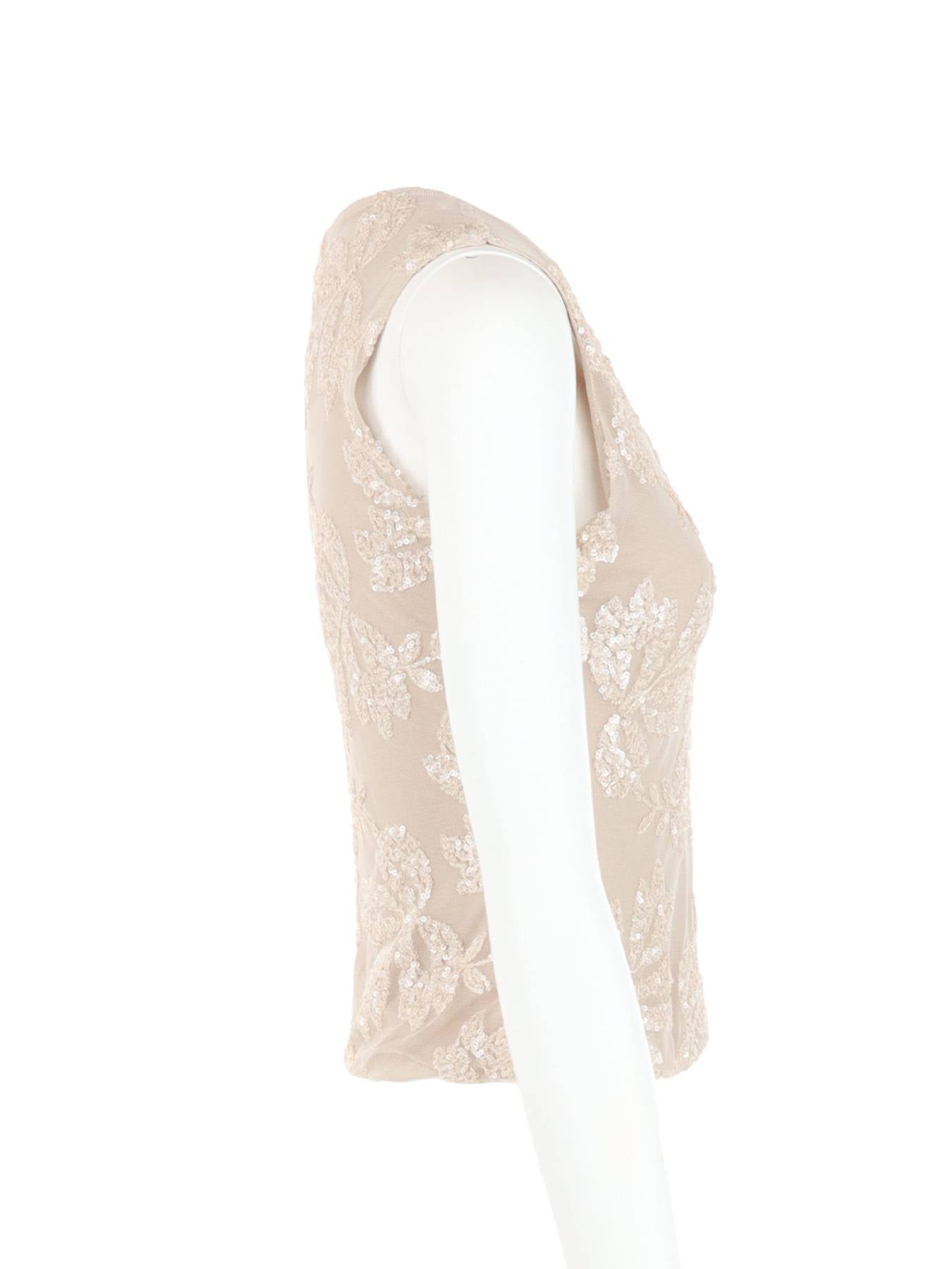 Top tulle/sequins beige Antonello Serio