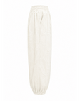 Pantalon ballon tissu structuré écru