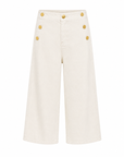 Jeans 7/8 beige boutons dorés