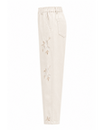 Pantalon super stretch écru fleur