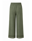 Durchbrochene Leinenhose khaki