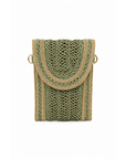 Pochette paille kaki